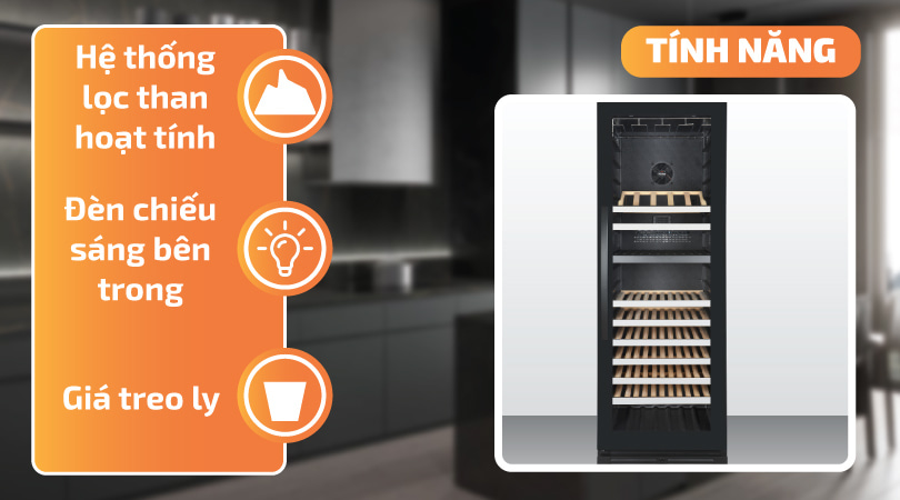 Tủ bảo quản rượu vang Malloca MWC-180BG Tính năng 